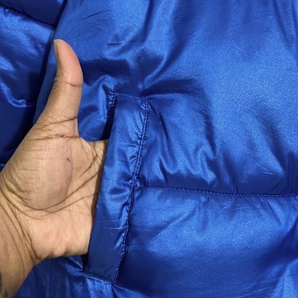 Justice Puffer Jacket -  Girls 20+- Cotton - Front Zip Blue. HOOD IS MISSING. - Picture 2 of 11